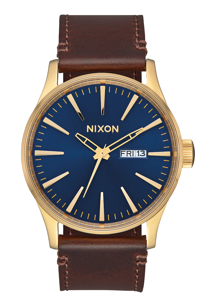 Sentry Leather - Polished Gold / Navy Sunray
